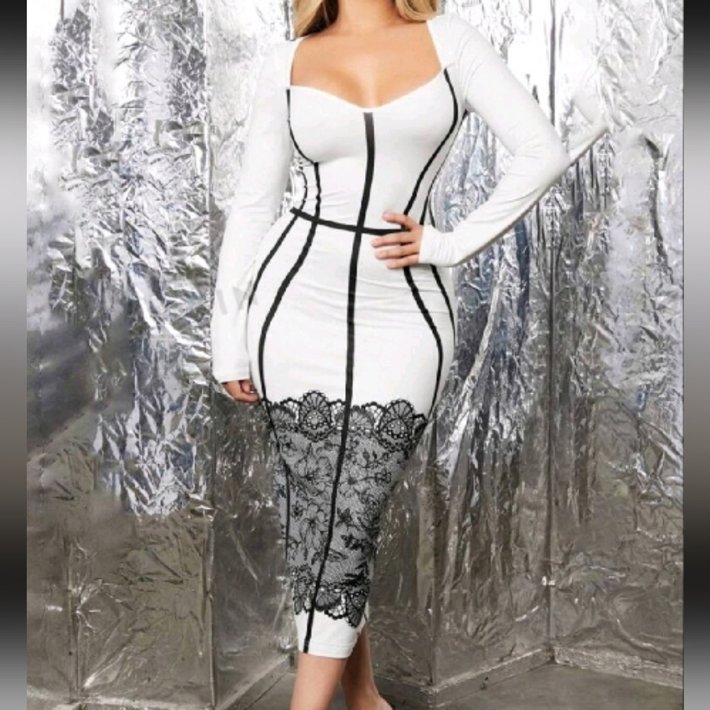 SHEIN SXY Sweetheart Neckline Dress